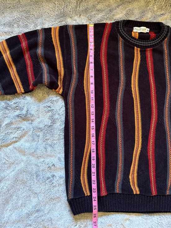 Vintage Norm Thompson 3D Knit Coogi Style Crewneck Mens Medium Sweater USA Made - Picture 3 of 7